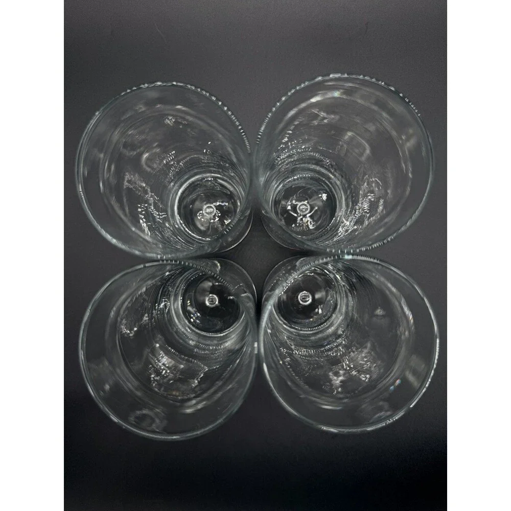 VTG Pasabahce Heavy Base 20oz Highball Glasses Set of 4 Clear Bubble Tumblers